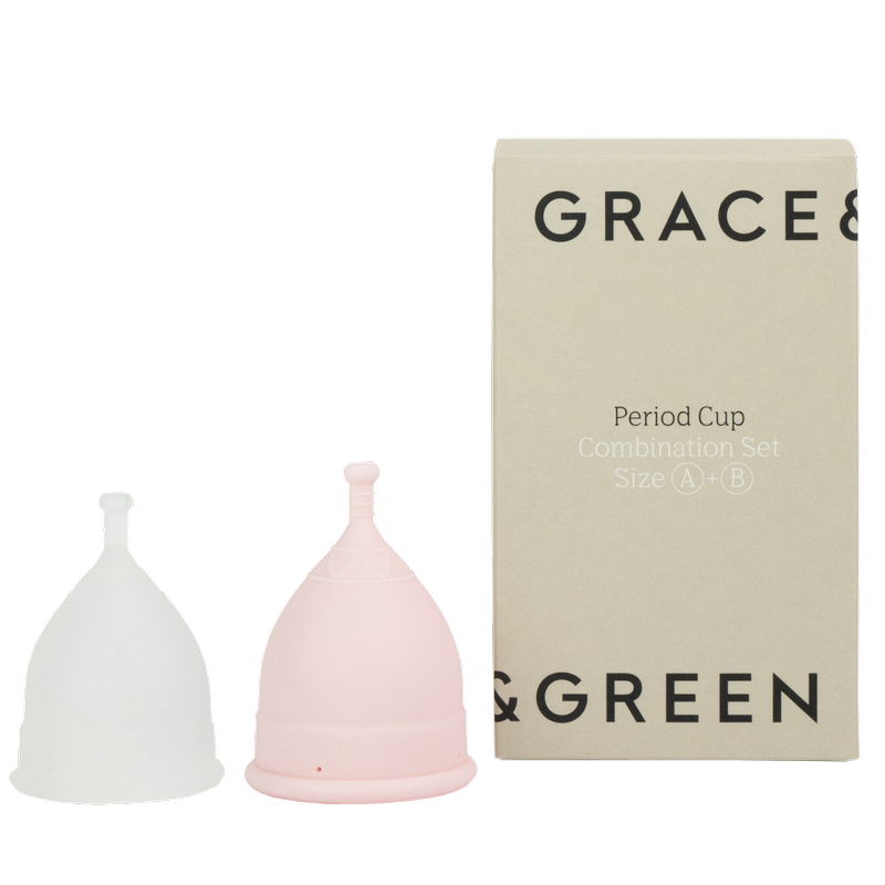 Grace & Green Period Cup Rosewater Pink Combination Size A&B, 2pcs
