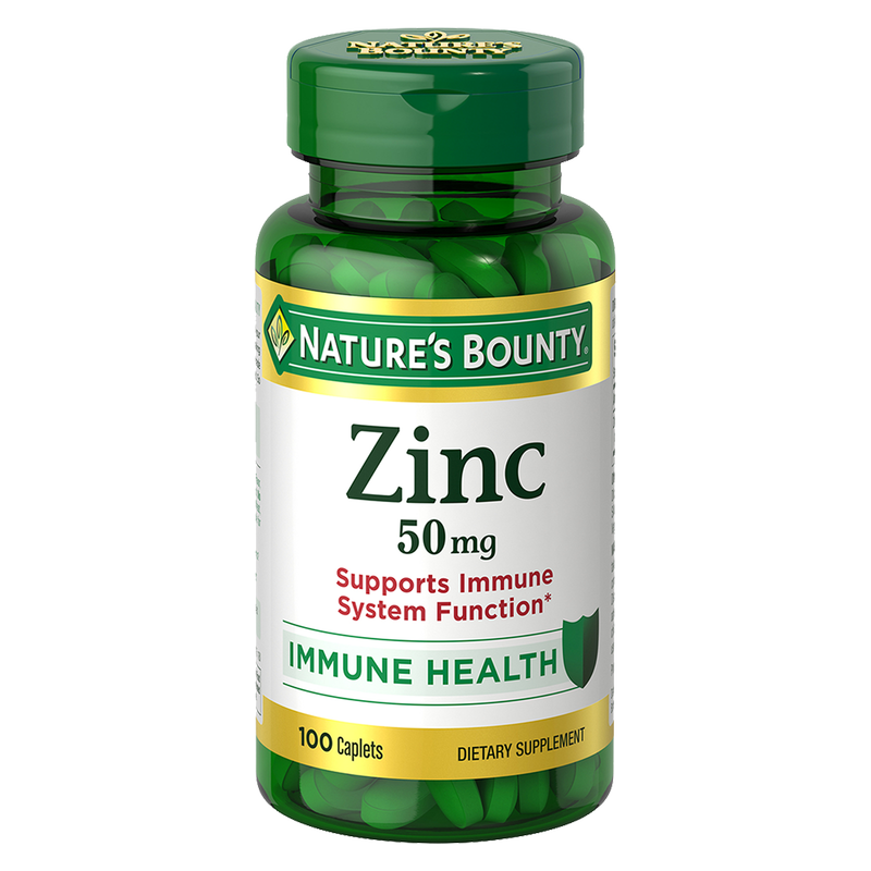 Nature's Bounty Zinc 50mg Immune Health Caplets 100ct