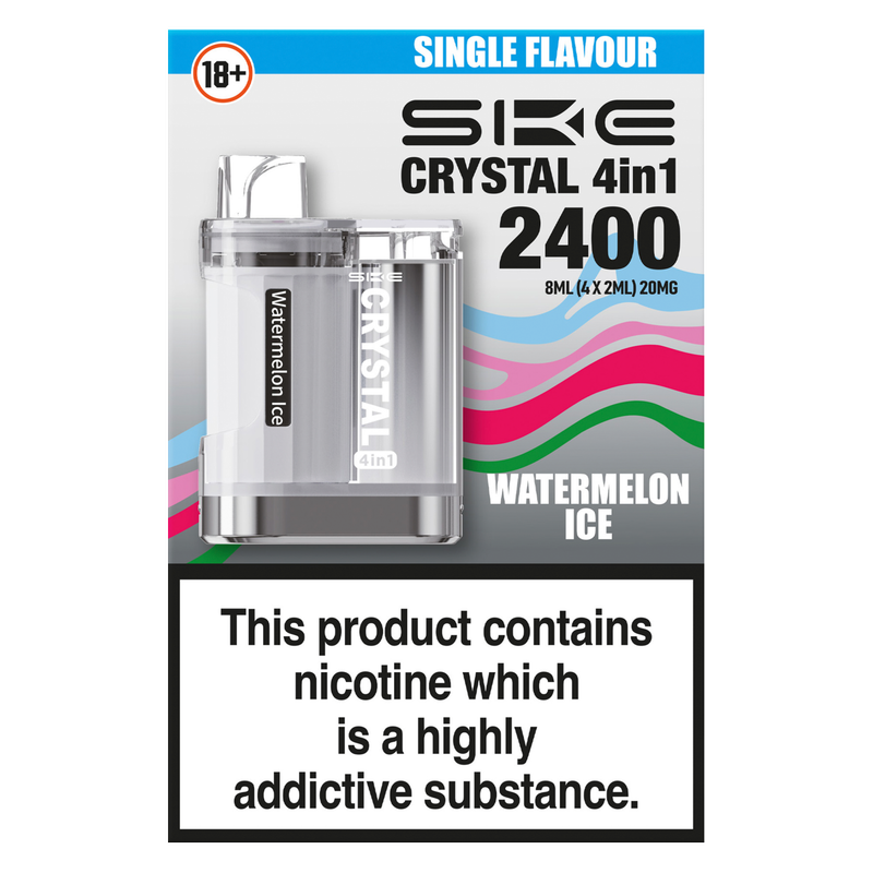 SKE Crystal 4in1 Prefilled Pod Vape Kit Watermelon Ice 20mg/ml, 4 x 2ml