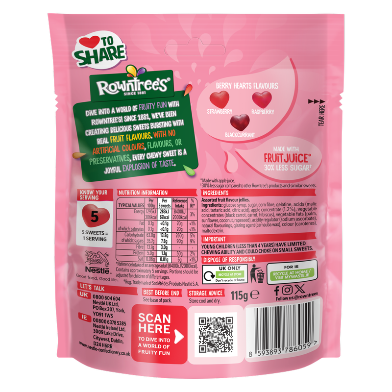 Rowntree's Berry Hearts, 115g