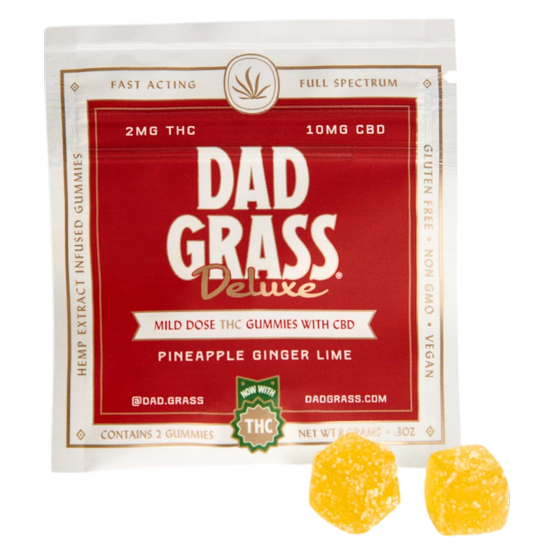 Dad Grass Deluxe Mild Dose 2mg THC Gummies with CBD, 2 count