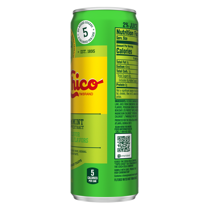 Topo Chico Sabores Lime Mint 12oz Can