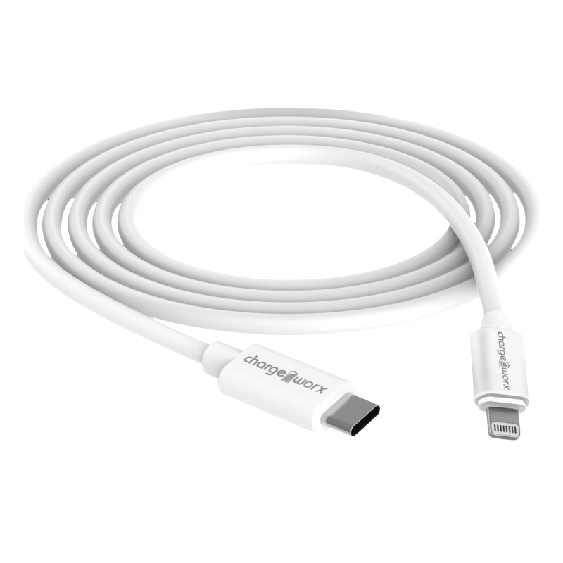 Chargeworx Power Delivery Lightning to USB-C Charging Cable 10ft