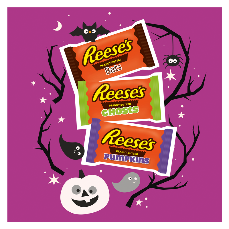 Reese's Peanut Butter Assorted Halloween Shapes Snack Size Bag 9oz