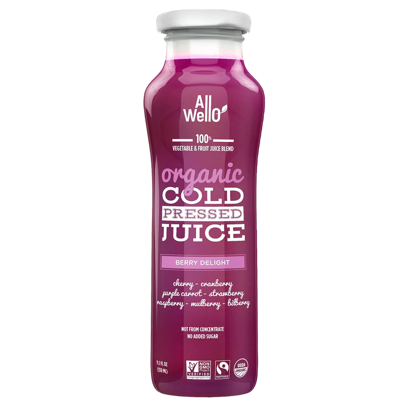 AllWellO Organic Cold-Pressed Juice Berry Delight 11.1oz Btl