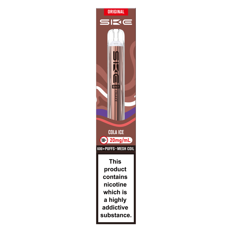 SKE BAR 600 Rechargable Prefilled Kit Cola Ice 20mg, 1pcs