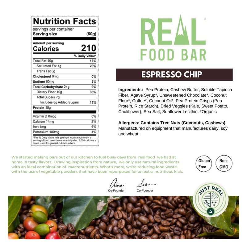 Real Food Bar Espresso Chip Bar 2.12oz