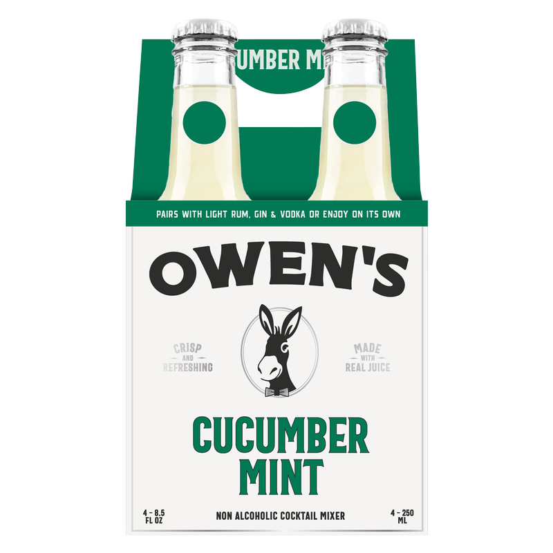 Owen's Mint, Cucumber & Lime Mix 250ml 4pk Bottle 