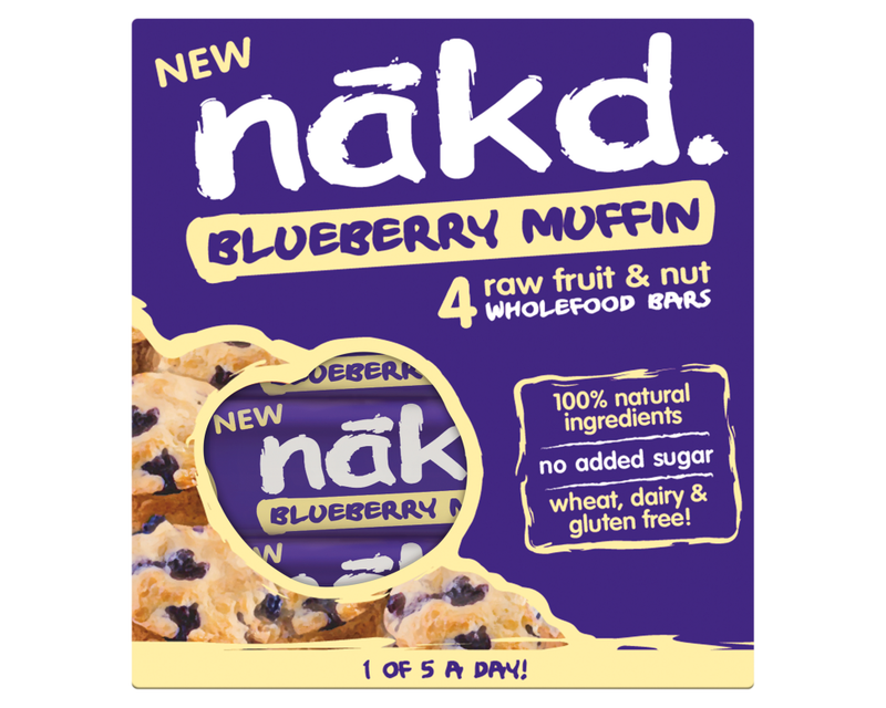 Nakd Blueberry Muffin Bar, 4 x 35g