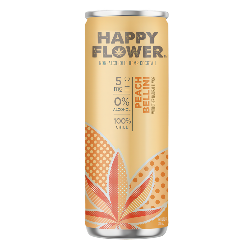 Happy Flower 5mg THC Peach Bellini 12oz Can