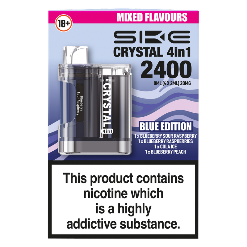 SKE Crystal 4in1 Kit Blue Edition Mixed Flavours, 4 x 2ml
