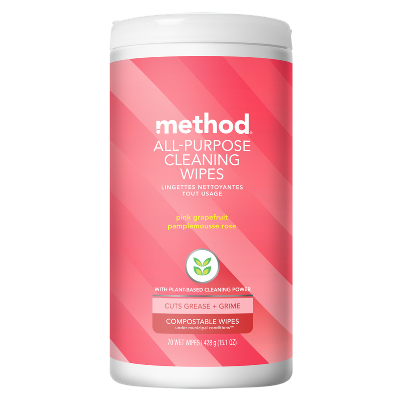 Method All-Purpose Cleaner Wipes, Pink Grapefruit, 70ct