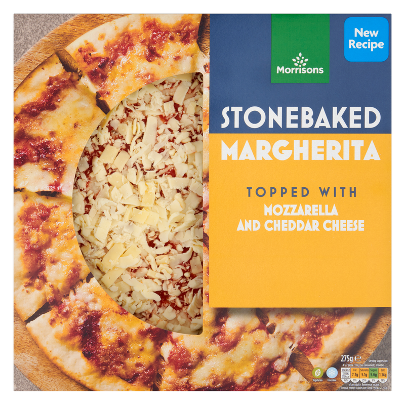 Morrisons Stonebaked Pizza Cheese & Tomato, 275g