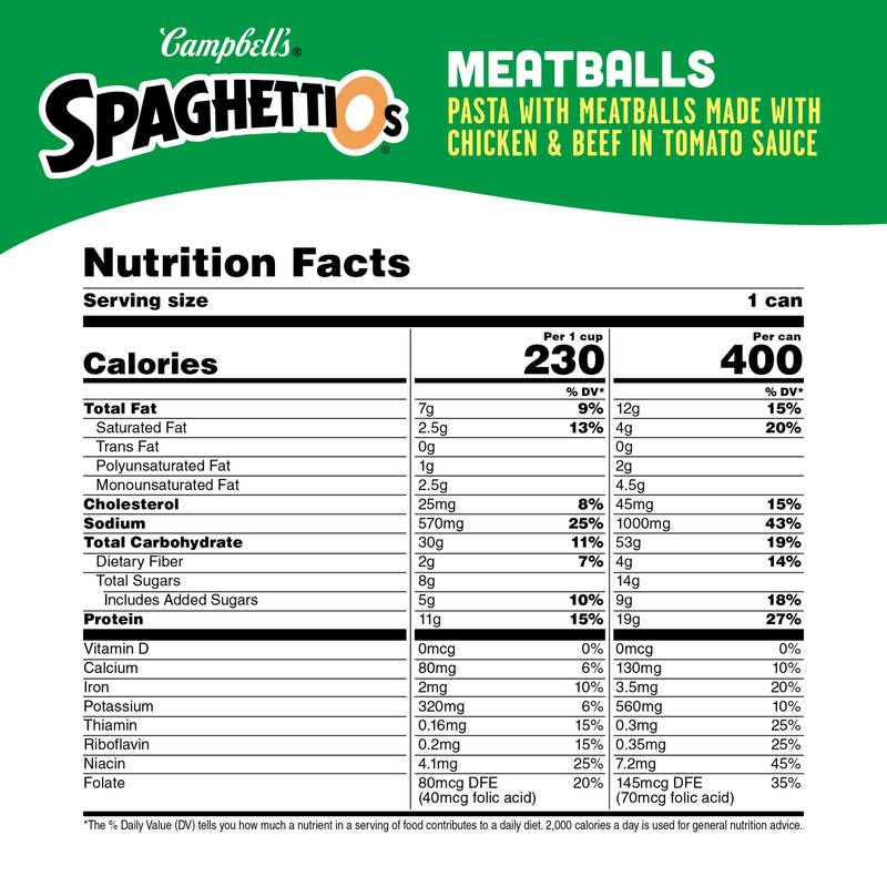 SpaghettiOs® Canned Pasta with Meatballs, 15.6 oz Can