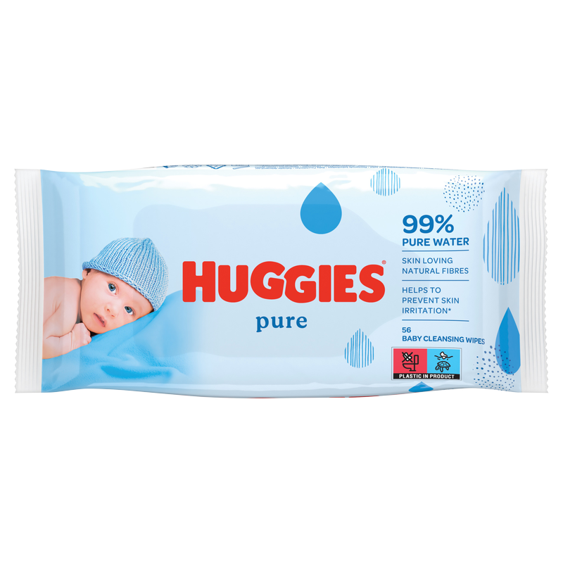 Huggies Pure Baby Wipes, 56pcs