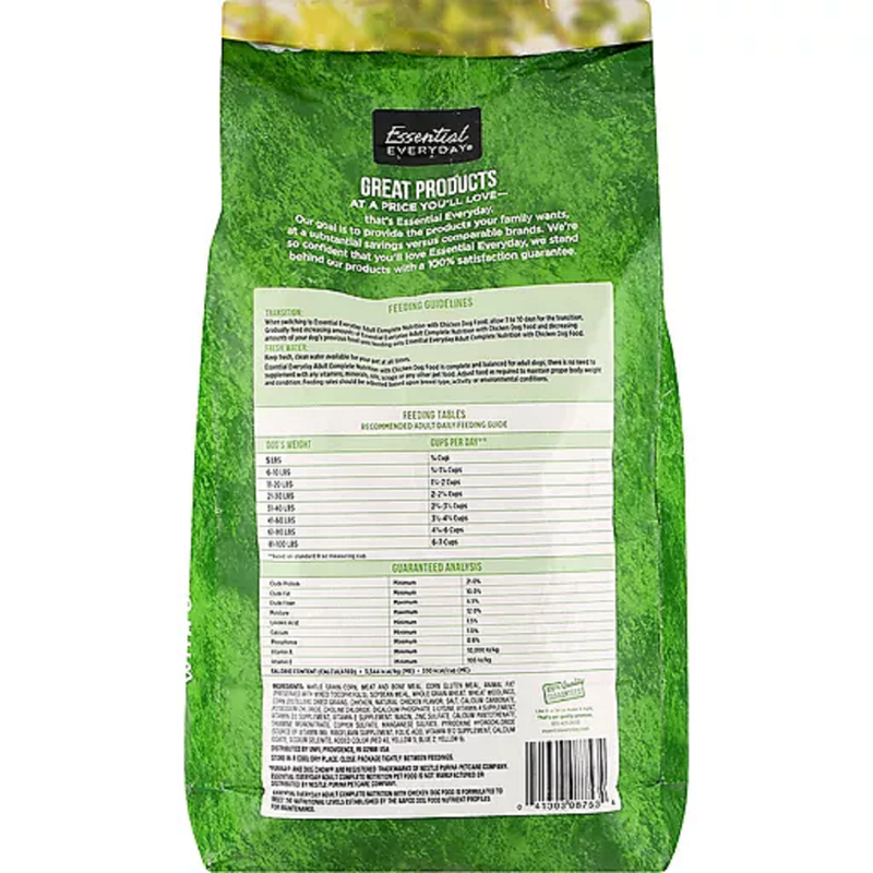 Essential Everyday Dog Food Adult Complete Nutrition with Chicken 4lb