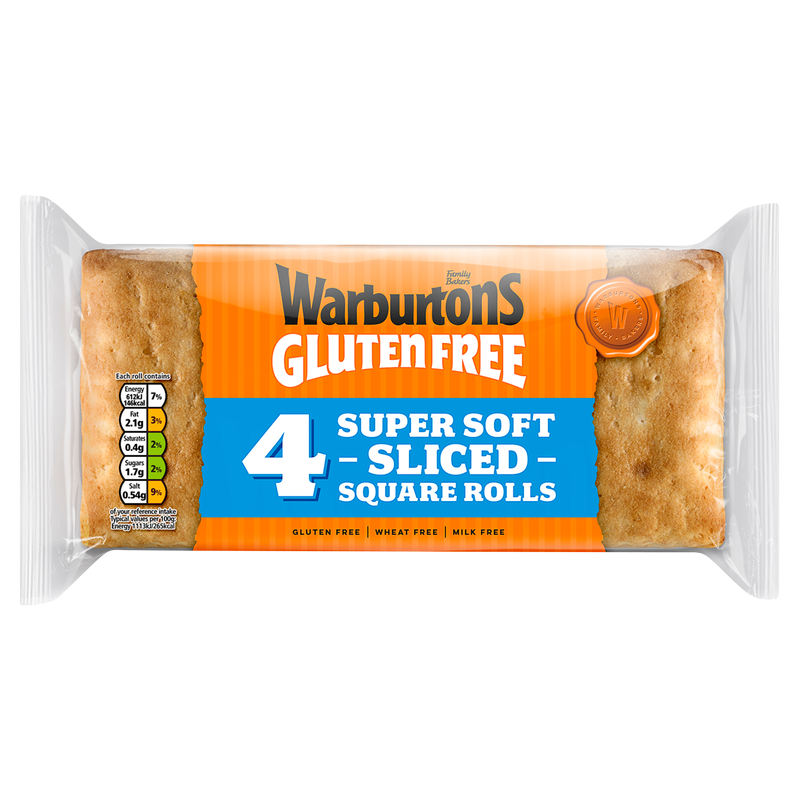Warburtons Gluten Free Super Soft White Rolls, 4pcs