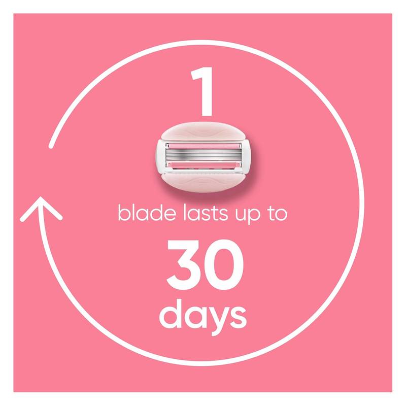 Venus Comfortglide Women's Razor White Tea Scented with Reusable Razor Handle, 1 Razor Blade Refill and Shower Holder