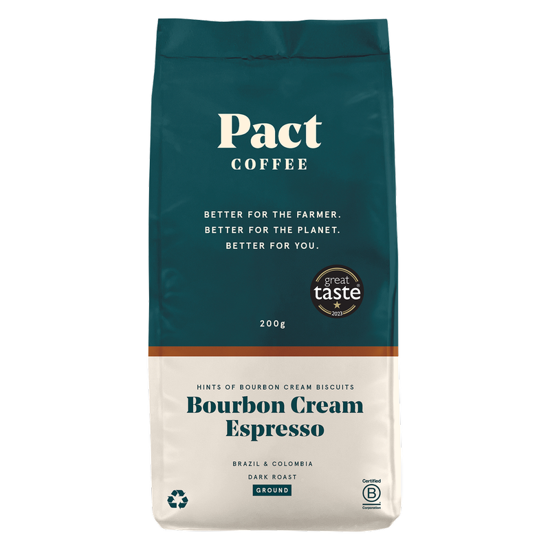 Pact Coffee Bourbon Cream Espresso Ground Coffee, 200g