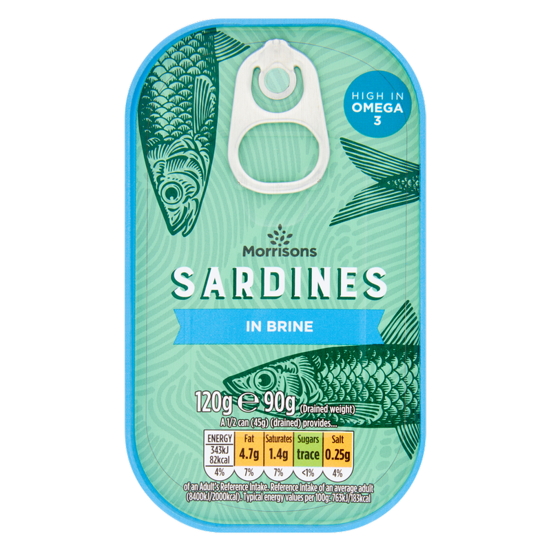 Morrisons Sardines in Brine, 120g