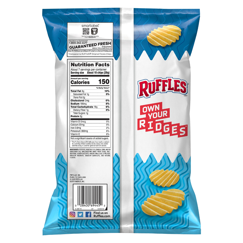 Ruffles Double Crunch Salt & Vinegar Potato Chips 7.25oz