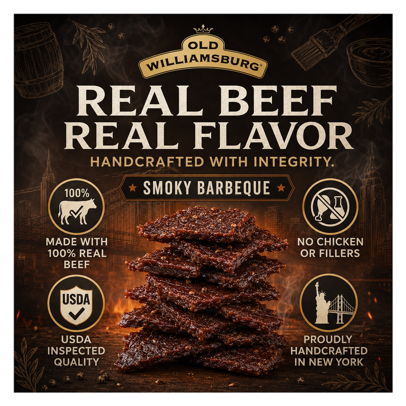 Old Williamsburg Smoky BBQ Kosher Beef Jerky 2oz