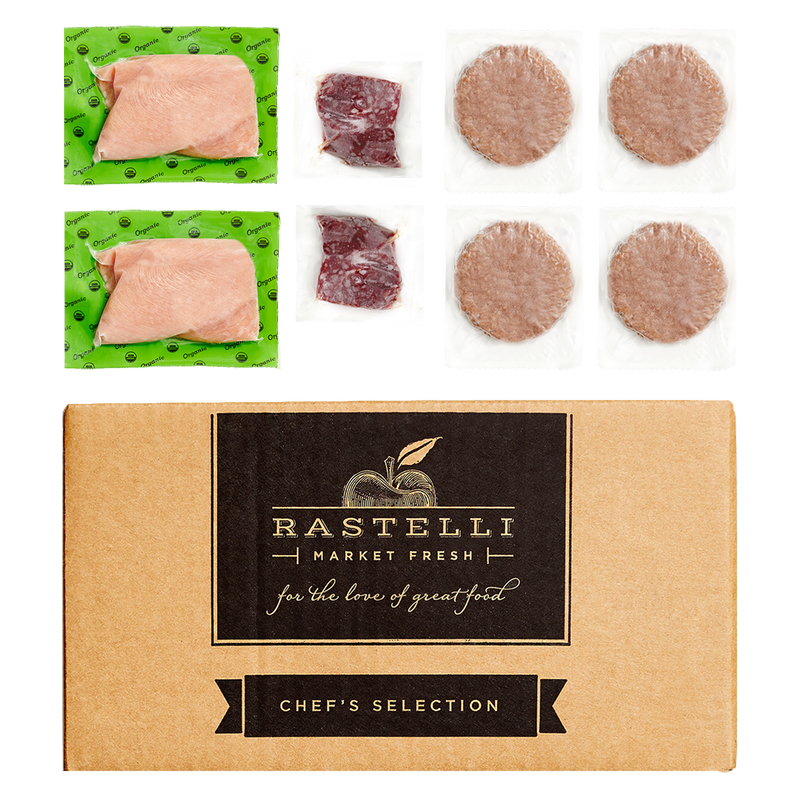 Rastelli's Premium Frozen Meat Box: Steak, Burgers, Chicken