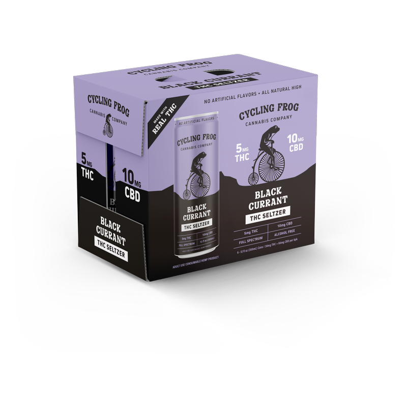 Cycling Frog 5mg THC Black Currant Seltzer 6pk 12oz Can