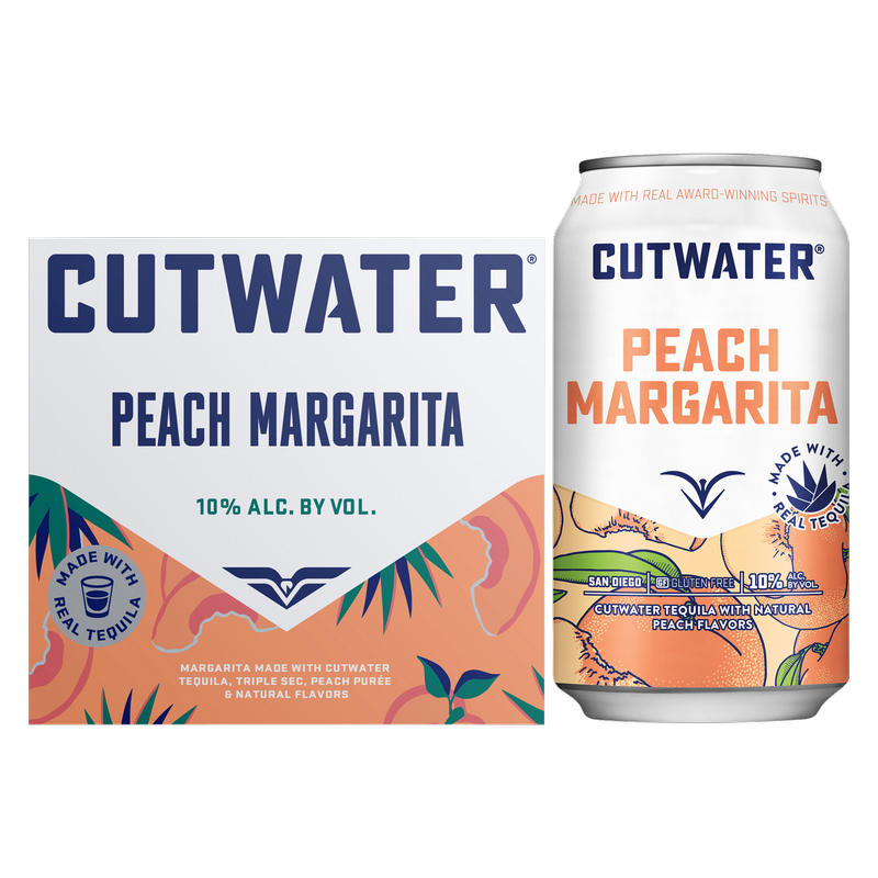 Cutwater Tequila Peach Margarita 4pk 12oz 10% ABV