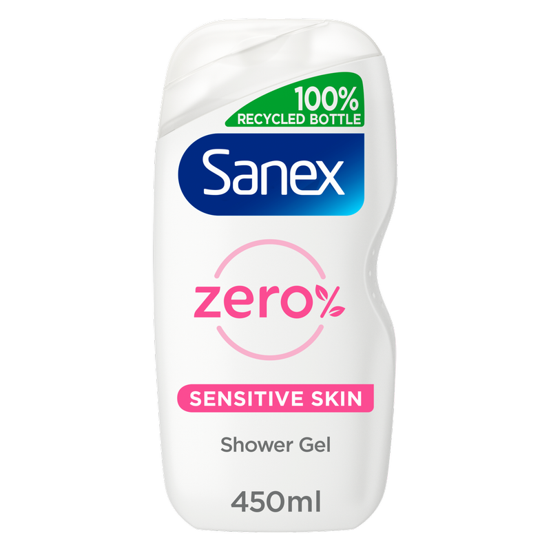 Sanex Zero % Sensitive Skin Shower Gel, 450ml