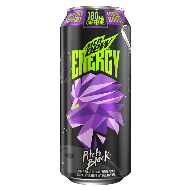 Mountain Dew Energy Pitch Black 16oz Can