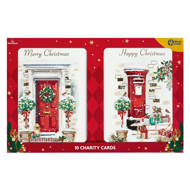 Morrisons Duo Red Door And Post Box Cards, 10pcs