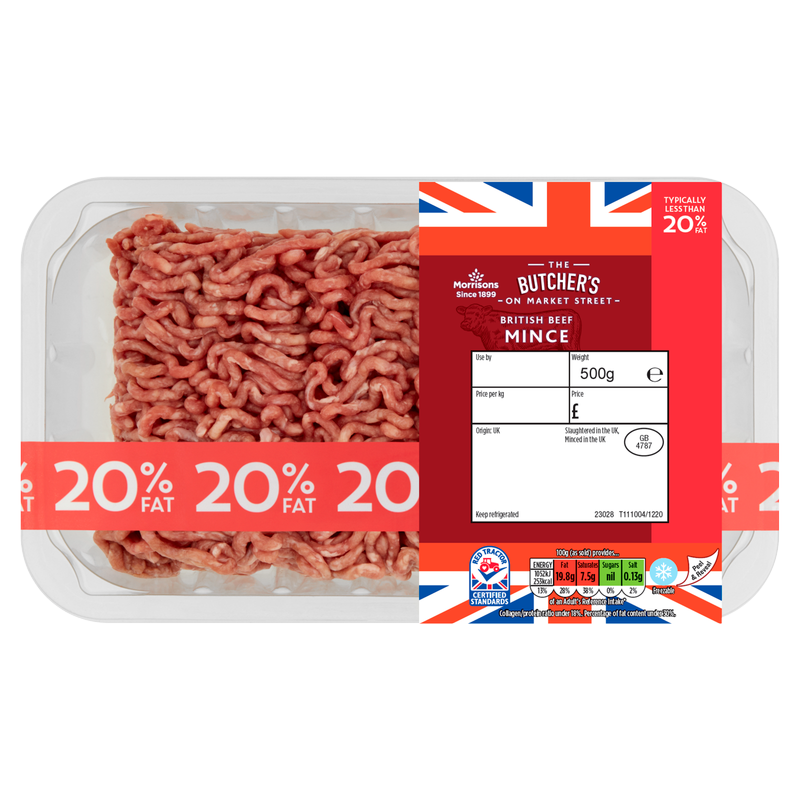 Morrisons British 20% Beef Steak Mince, 500g