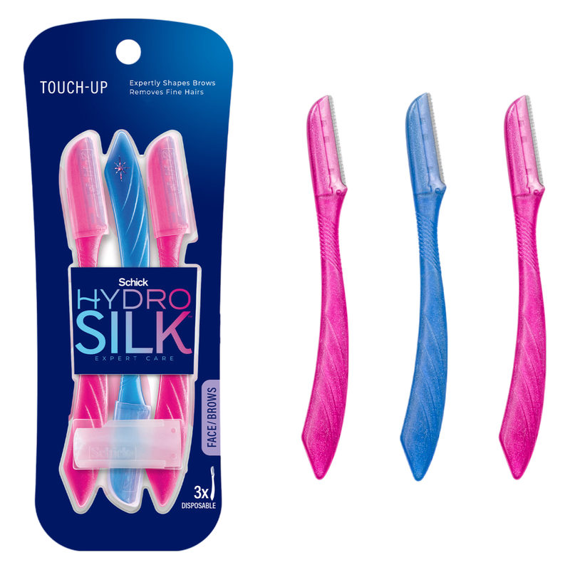 "Schick Hydro Silk Touch-Up Dermaplaning Tool with Precision Cover, Face & Eyebrow Razor - 3ct
