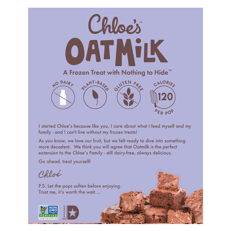 Chloe's Frozen Oatmilk Brownie Batter Non-Dairy Bars 4ct