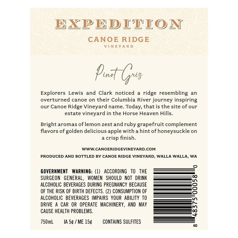 Canoe Ridge Expedition Pinot Gris 750ml
