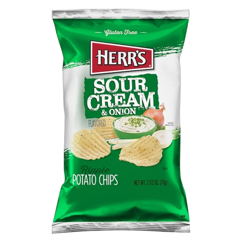 Herr's Sour Cream & Onion Ripple Potato Chips , 2.5oz