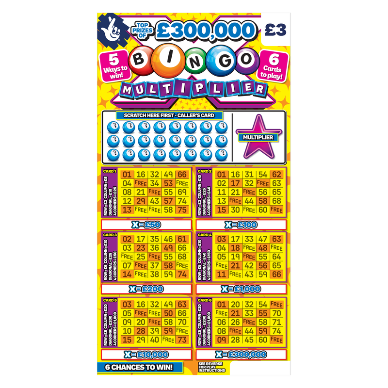 National Lottery Bingo Multiplier Yellow, 1pcs