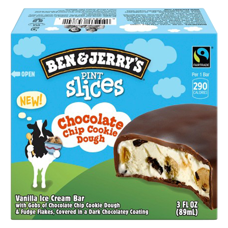 Ben & Jerry's Chocolate Chip Cookie Dough Pint Slices 3ct 9oz