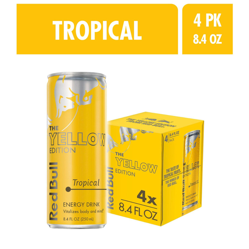 Red Bull Energy Drink The Yellow Edition Tropical 4pk 8.4oz Can