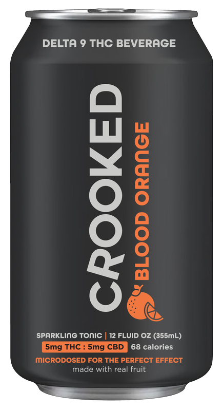 Crooked Beverage THC 5mg Blood Orange 4pk 12oz Can