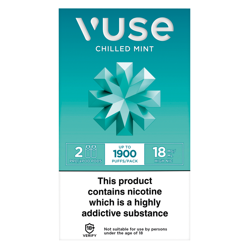 Vuse v-Pro Pods Chilled Mint 18mg/ml, 2 x 2ml