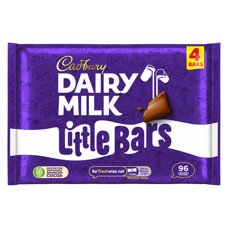 Cadbury Dairy Milk Little Bars, 4 x 18g