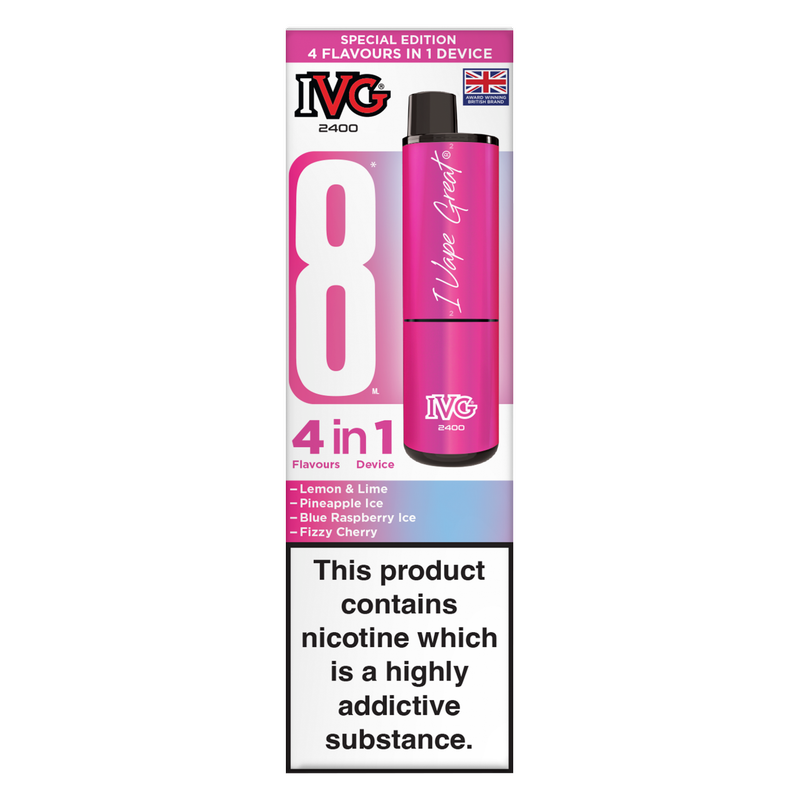 ivg 2400 how much nicotine IVG 2400 4 in 1 Special Edition Rechargeable Kit 20mg/ml, 1pcs : fast  delivery by App or Online