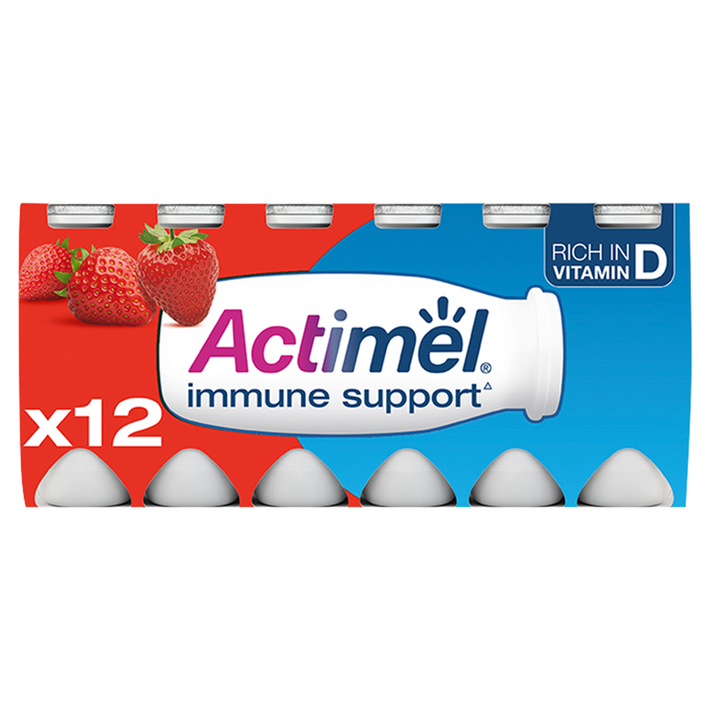 Actimel Strawberry Drinking Yoghurts, 12pcs