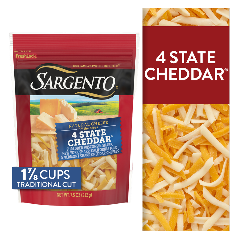 Sargento Shredded 4 State Cheddar® Natural Cheese - 7.5oz