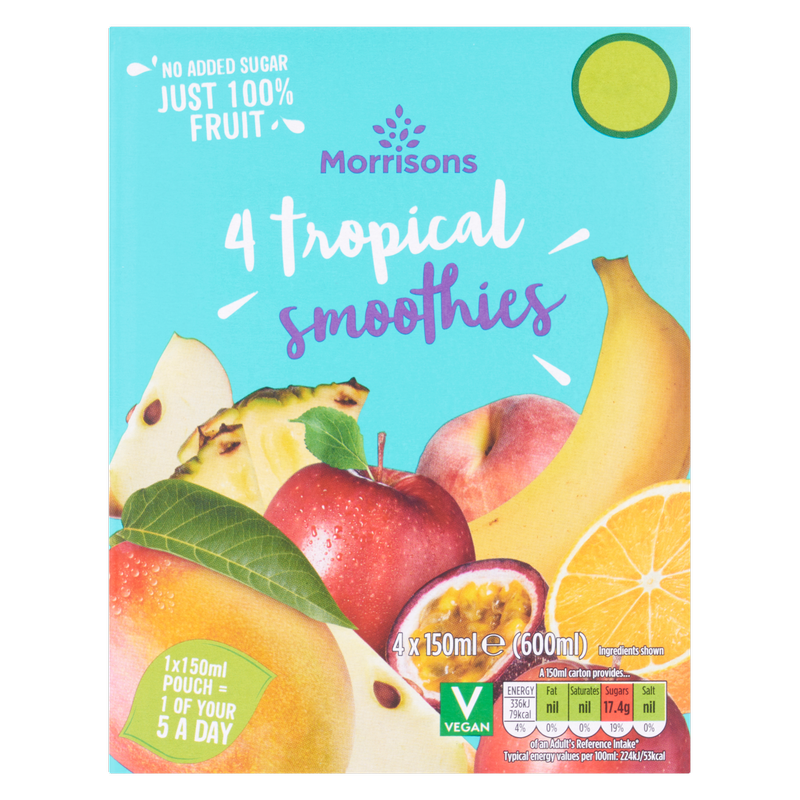 Morrisons Tropical Kids Smoothie, 4 x 150ml