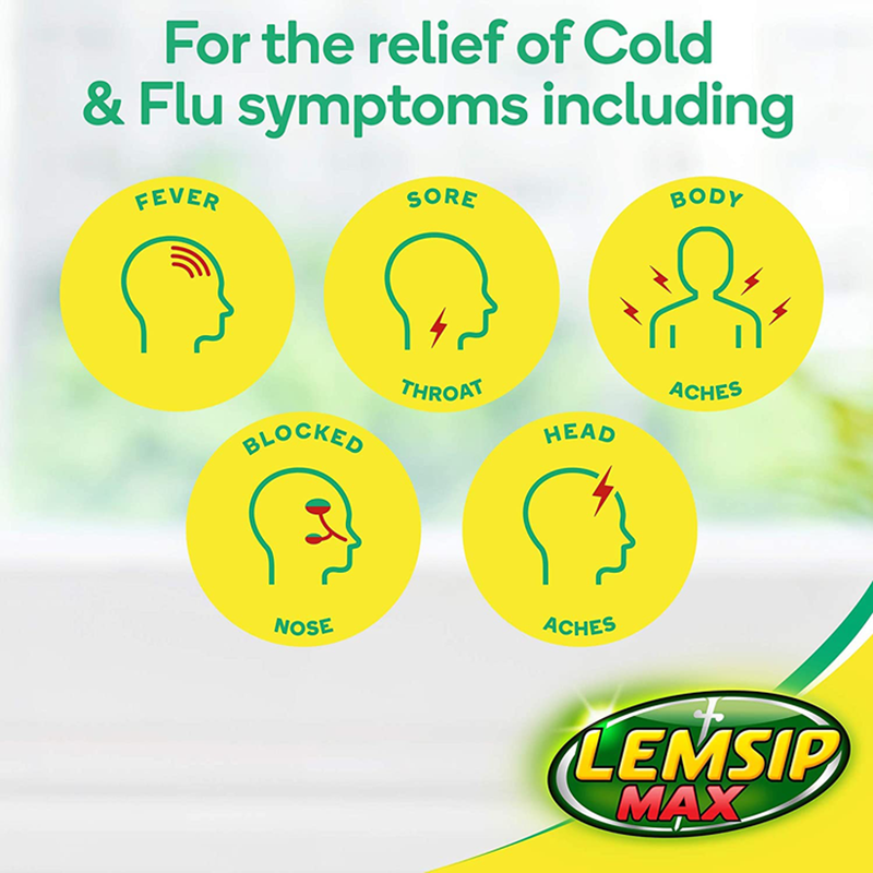 Lemsip Cold and Flu Lemon, 10pcs