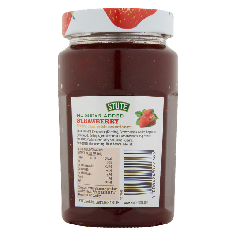 Stute No Sugar Added Strawberry Extra Jam, 430g