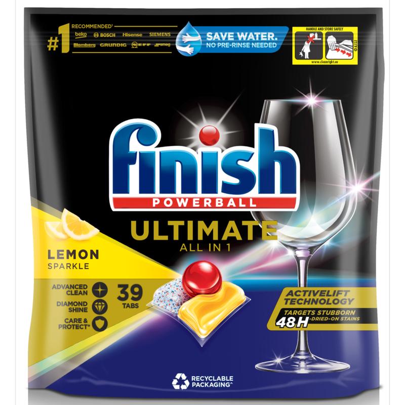 Finish Ultimate All in 1 Lemon Dishwasher Tablets, 39pcs